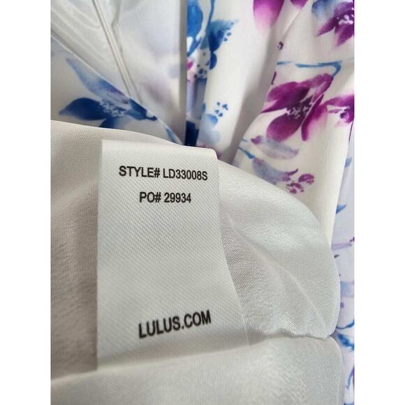 Lulus Sweet Sunday Tiered Midi Dress Womens Size Small Floral Chiffon Cream - Picture 9 of 9